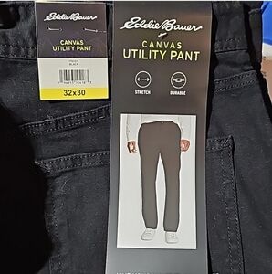 Eddie Bauer Men’s Durable Two-Way Stretch Canvas Utility Pant Camp, black